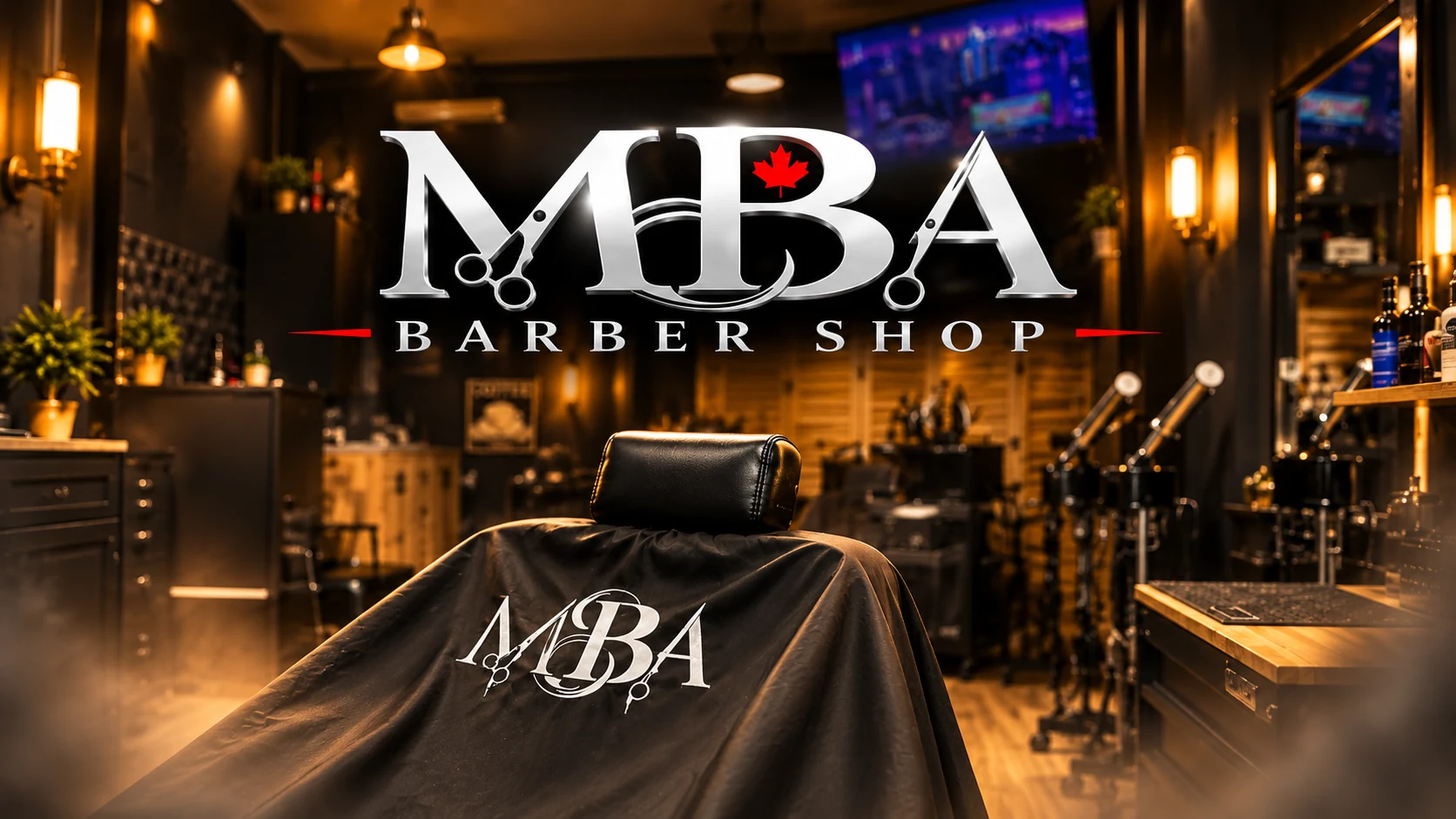 Inside MBA Barbershop in Burnaby